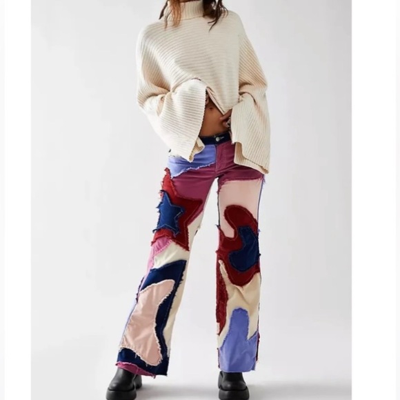 Brand NWOT Free People funky supernova patched soft corduroy size 30 - Picture 2 of 9